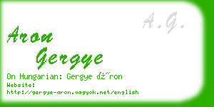 aron gergye business card